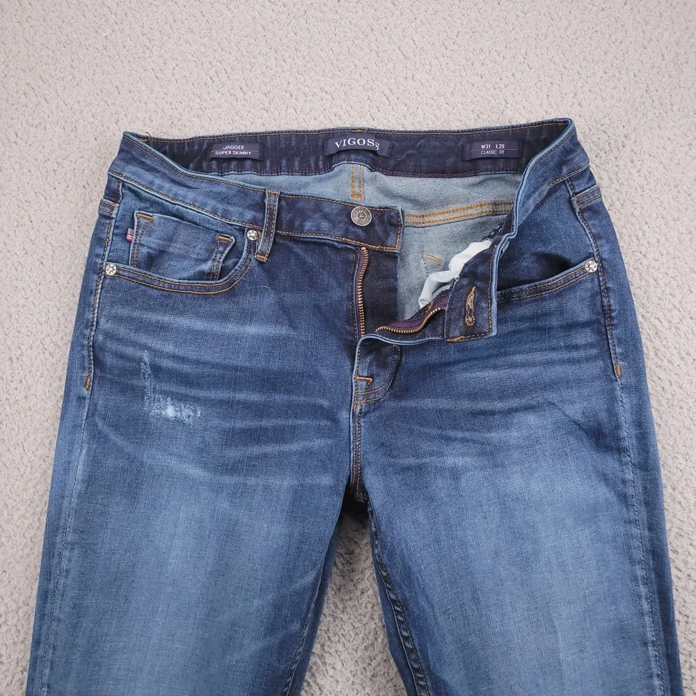 VIGOSS Jeans Size 31 Jagger Super Skinny Classic Fit Distressed Denim
